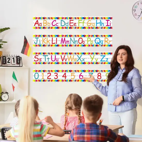 12 Pcs Self Adhesive Alphabet Number Line for Classroom {3}
