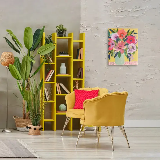 Stupell Industries Vibrant Pink Bouquet on Yellow Canvas Design by Suzanne Allard {2}