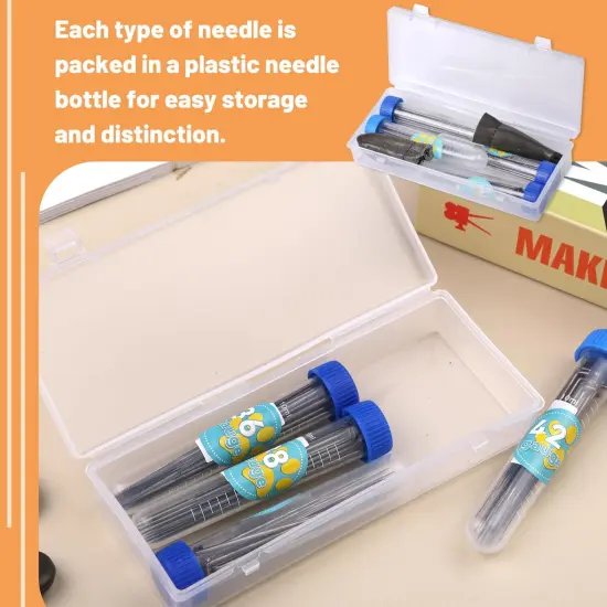 80PCS Needle Felting Needles, 4 Sizes Wool Felting Needles, Needle Felting Tools Supplies Kit with Felting Needles Fingercots Storage Box for DIY Wool Felting Crafts {3}