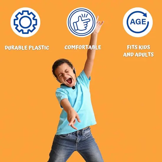 4E's Novelty Rockstar Costume Accessories Headset Prop - Headphone with Fake Mic for Kids, Men & Women, Perfect for Rockstar Costume for Kids Mic Prop {3}