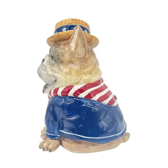 Blue Sky Clayworks Patriotic 4th of July I Love Parade Bulldog 10" Large Dog Figurine {2}