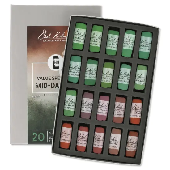 Richeson Soft Handrolled Pastels - Mid Darks 2, Set of 20 {1}