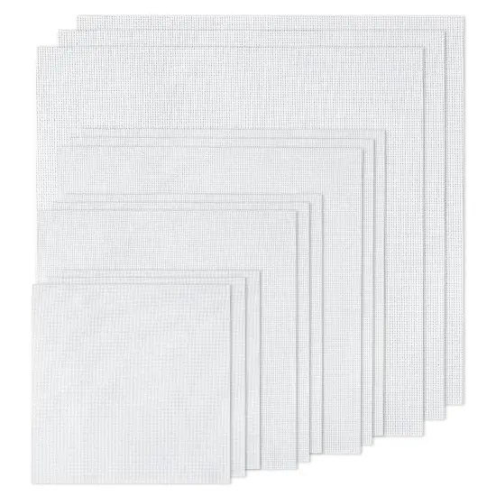 12 PCS Aida Cloth 14 Count, 4 Sizes White Cross Stitch Fabric for Craft Embroidery, Classic Reserve Aida Cloth for Embroidery Beginner, Needlework, Cross Stitch (5.9 to 11.8inch) {1}