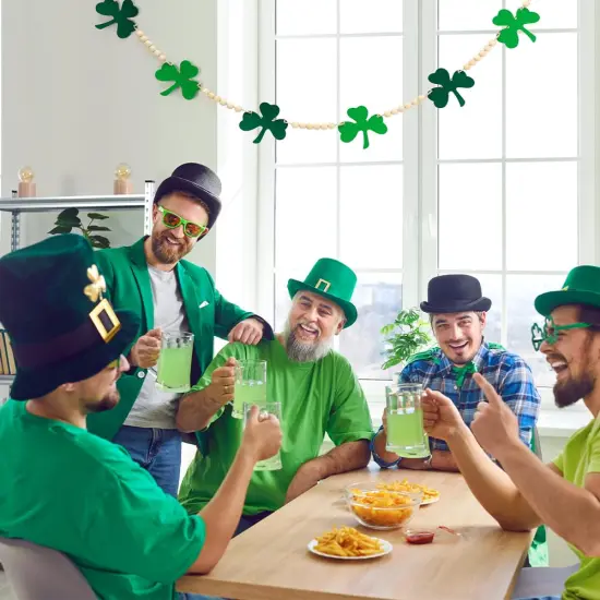 AKEROCK St Patricks Day Garland, Felt Shamrock Banner with Wooden Beads for St Patricks Day Decor, St Patricks Day Decorations for The Home, Saint Patricks Day Decorations {6}