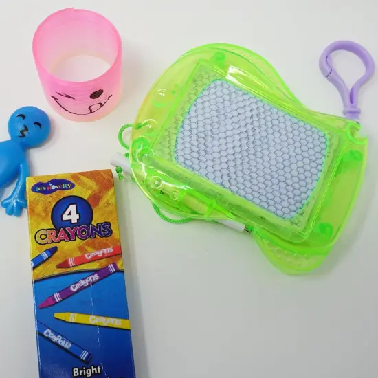 4E&rsquo;s Novelty 12 Pack Mini Magnetic Drawing Board for Kids - Erasable Magnetic Doodle Board Keychain Party Favors {3}