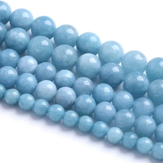 10MM 38PCS Blue Aquamarine Jade Loose Beads for Jewelry Making DIY Bracelet {2}