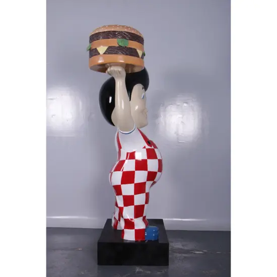 Large Boy Holding Hamburger Life Size Statue {6}