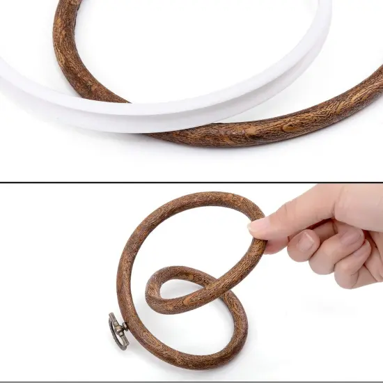 joybest 4 Pieces 6 Inch Round Embroidery Hoops Display Frame Circle, Cross Stitch Hoop Ring Imitated Wood Embroidery Kits for Art Craft Sewing and Christmas Ornaments {4}