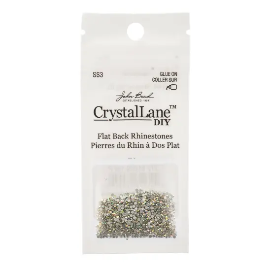 Crystal Lane DIY SS3 Glass Flatback Rhinestones, 1440pcs Crystal AB {3}