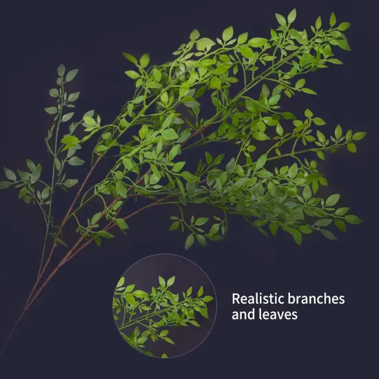 Artificial Plants,2PCS 43.3" Green Nandina Faux Branches for Vase,Artificial Plants for Shop Garden Office Home D&eacute;cor {5}