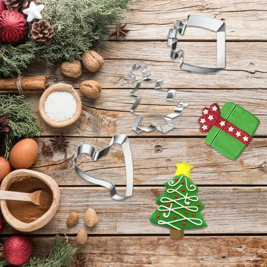 Christmas Cookie Cutters, 6 Pcs Winter Holiday Cookie Cutter Set {5}