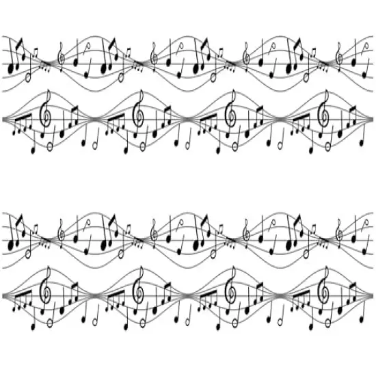 Music Notes Edible Image cake border 2 Strips per sheet 3.5x10.5 inchs {1}