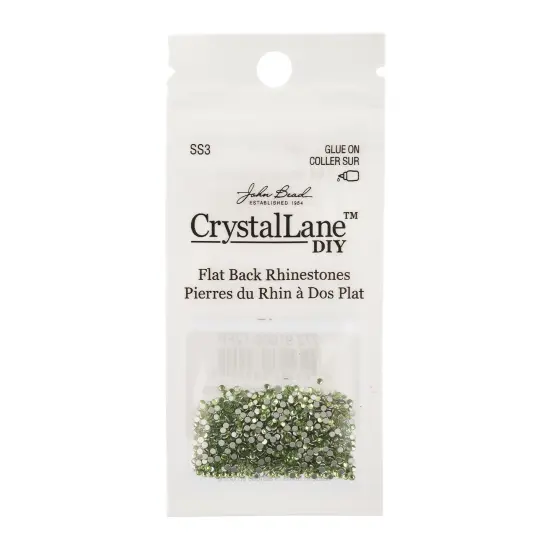 Crystal Lane DIY SS3 Glass Flatback Rhinestones, 1440pcs Peridot {3}