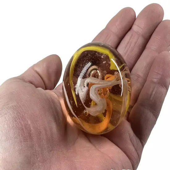 FIREFLY Toe Breaker 50mm (2") Orange/Yellow Marbles glass ball {1}