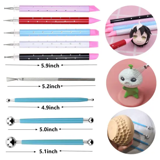 28pcs Polymer & Pottery Sculpting Tools Set,Ceramic Tools, Modeling Clay Supplies Tools Kit for Carving,Trimming,Sculpture,Beginners {5}