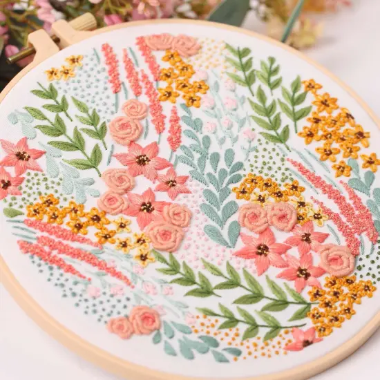 3 Pack Embroidery Starter kit with Patterns and Instructions, DIY Adult Cross Stitch Kits Beginner, Including 3 Plastic Embroidery Rings, 1 Scissors, Colored Threads and Needles {4}