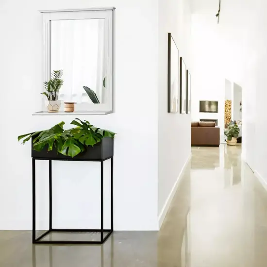 Bathroom Wall-Mounted Mirror W/Shelf Vanity Makeup Mirror Multipurpose White {3}