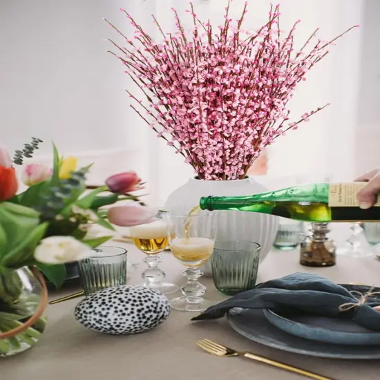 15PCS Pink Flowers 29.5" Faux Jasmine Flowers Long Stem Artificial Flowers for Tall Vase Wedding Party Home Office Kitchen Decoration(Pink) {4}