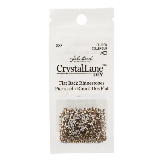 Crystal Lane DIY SS3 Glass Flatback Rhinestones, 1440pcs Light Colorado Topaz {3}