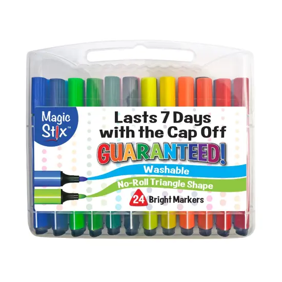 The Pencil Grip Magic Tri Stix, Non-Toxic and Washable Markers For Kids, 24 Assorted Stix Markers, TPG-397 {2}