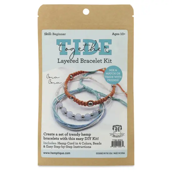 Hemptique Tide Together Layered Hemp Bracelet Kit - Bora Bora {1}