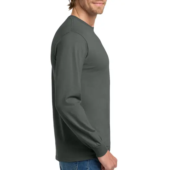 Gildan Heavy Cotton Long Sleeve T-Shirt Charcoal {2}