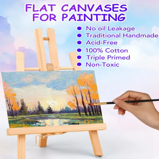 5x7 Inch Canvas Boards for Painting, 8 Pack Primed Acid-Free Blank Canvas Panels, Mini Canvas for Beginners & Artist, Small Canvases for Painting for Classroom and Painting Parties. {6}