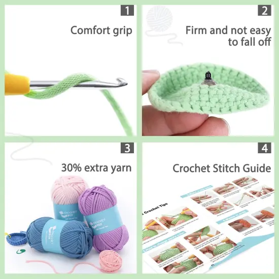 Crochet Kit for Beginners: Highland Cow Crochet Kit, Learn to Crochet, Include Easy Knitting Soft Yarn, Step-by-Step Video Tutorial, Hook, Holiday Birthday Gift for Adults and Kids(30%+ Yarn) {5}