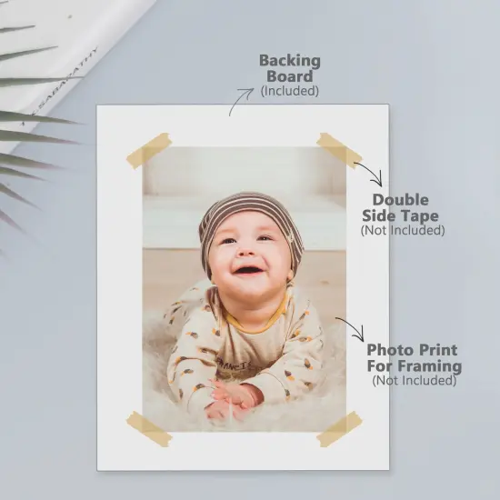 25 Pack Backing Boards Only - 8x8 Uncut White Mats Matboards, Acid Free & White Core Backerboards, Ideal for Photos/Pictures/Prints/Frames/Arts {4}