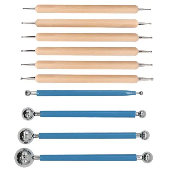 10Pcs Dotting Tools Ball Styluses for Rock Painting, Pottery Clay Modeling Embossing Art Mandala {1}