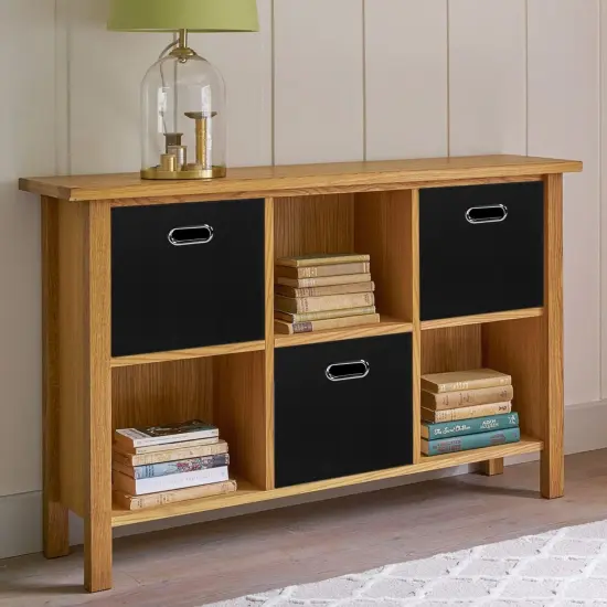 Black Foldable Storage Cubes Bins , Fabric Storage Box Cubes Organizer Baskets with Dual Handles for Home Organizer (Black) {5}