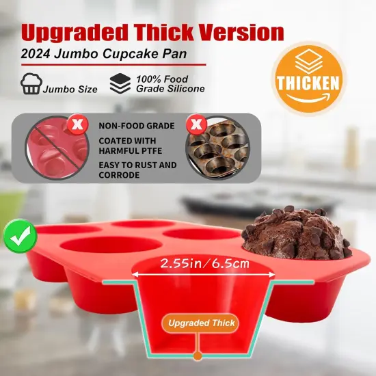 6 Cups Jumbo Muffin Pan-Silicone Texas Muffin Pan {2}