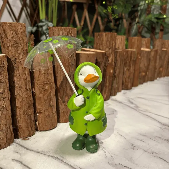 Duck Statue for Holding Home Decor Resin Sculptured Hand Painted Figurine Creative Craft Cute Decoration Gift for Kids Womens Decorative Garden Yard Room {5}