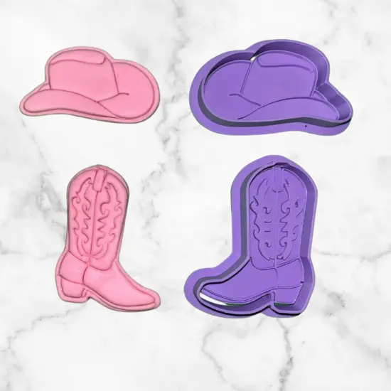 Cowboy Boot and Hat Fondant Cutter set 2 inches {2}