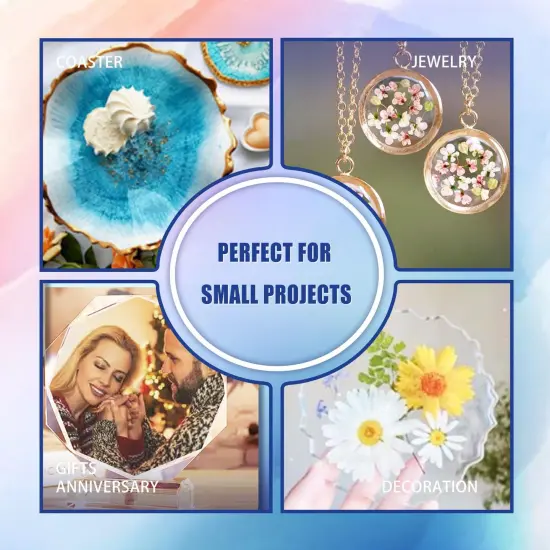 Epoxy Resin, 16 OZ Resin Kit, Self-Leveling Bubbles Free 8oz Resin and 8oz Hardener Resin Kit for Art DIY, Jewelry, Molds, Easy 1:1 Mix, DIY Crafts {2}