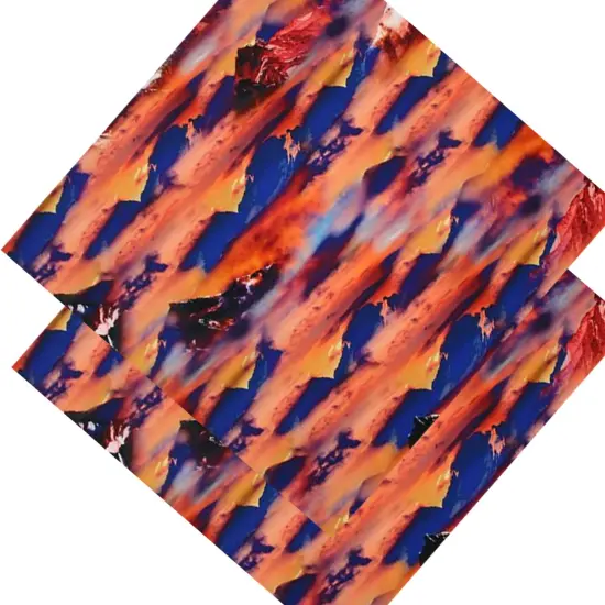 Cloudy Mountain Range Printed Spandex Fabric {3}