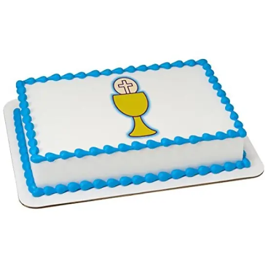 Communion Chalice PhotoCake&reg; Edible Cake Topper Icing Image for 1/4 Sheet cake or larger {1}