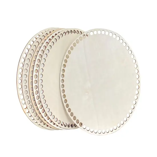 6-Pack 9 Inch Basket Bottom for Crochet Unfinished Wooden Round Weaving Knitting Base for Crafts {1}