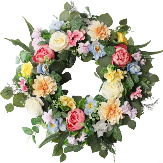 24Inch Spring Wreaths for Front Door, Spring Wreaths, Peony Wreaths for Front Door {1}