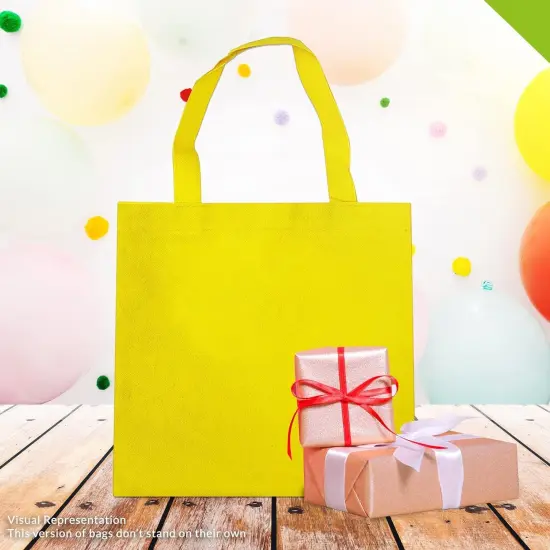 Large Reusable Fabric Gift Bags with Handles for Grocery, Christmas Tote, Birthdays, Goodies, Party Favors, Shopping, Bulk, 10x10, 12 Pack {2}