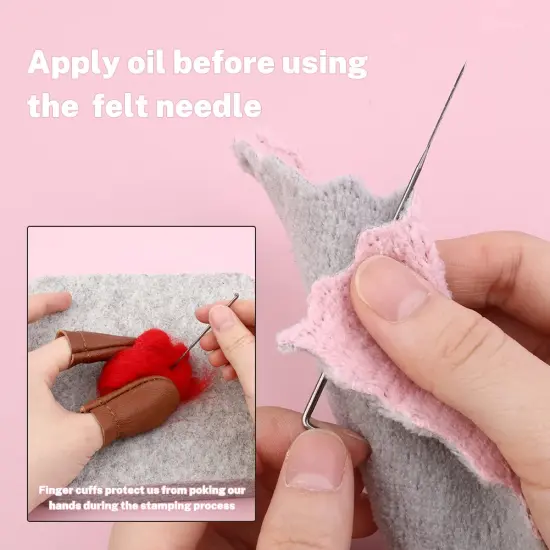 Needle Felting Kit,Needle Felting Pad,Needle Felting Tool with 6"x6"Needle Felting Mat,Felting Needles for Wool,Leather Finger Guards,Good for Any Felting {3}