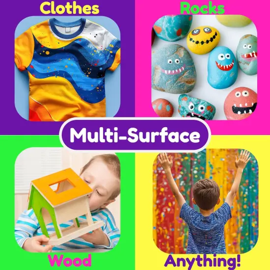 Acrylic Paint Markers Dual Tip (12 Pack) - Acrylic Markers Paint Pens for Rocks - Bold Acrylic Paint Pens Fine Tip and Dot Tip - Fabric Makers Permanent for Clothes Water Based Markers - Chalky Crown {6}