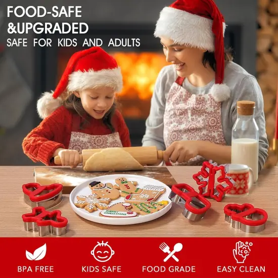 Christmas Cookie Cutters, 6 Pcs Winter Holiday Cookie Cutter Set {2}