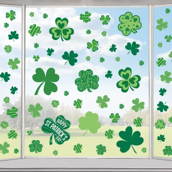 St Patricks Day Window Clings Decorations, Saint Patrick's Day Shamrock Decor, Sticker Decal for Holiday Home Party, 8 Sheets 126 PCS {4}