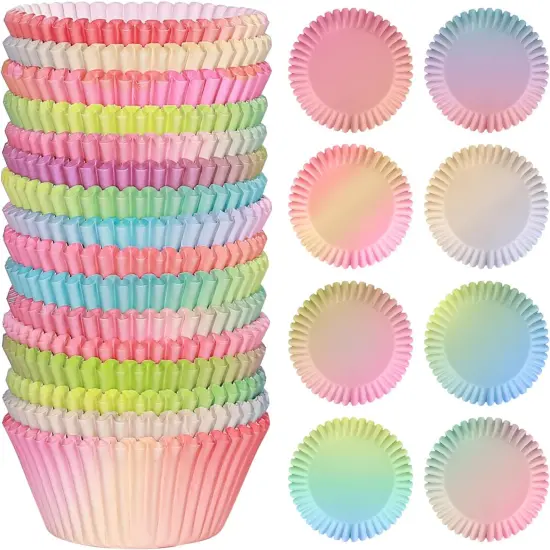 Standard Cupcake Liners 400 Count Colorful Paper Baking Cups Disposable Cupcake Wrappers for Wedding and Party Baking Supplies (Gradient Color) {1}