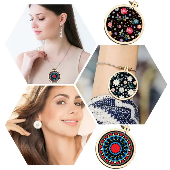 Mini Embroidery Hoops Adjustable Wooden Circle Cross Stitch Hoop Ring Bulk Round Embroidery for Art Craft Handy Sewing and Decoration(20 Pieces,2.2 x 2 Inch) {6}