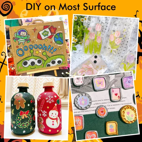 28 Metallic Colors Dual Tip Acrylic Paint Markers, Brush Tip and Fine Tip Acrylic Paint Pens for Rock Painting, Ceramic, Wood, Canvas, Plastic, Glass, Stone, Calligraphy, Card Making, DIY Crafts {2}