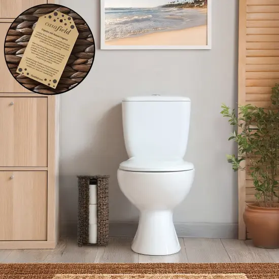 Toilet Paper Roll Holder Stand, Free Standing Bathroom Tissue Storage Basket Natural {6}