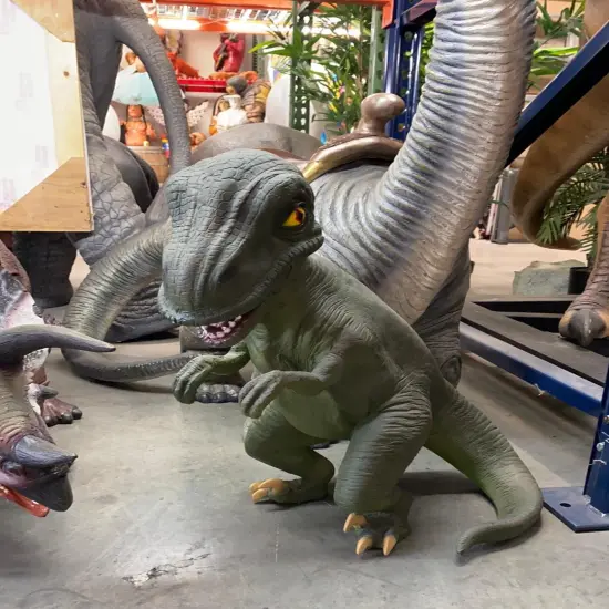 Baby T-Rex Dinosaur No Net Life Size Statue {6}