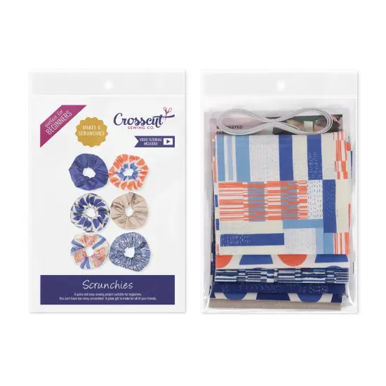 Crosscut Sewing Co.&reg; Scrunchie Sewing Project Kit for Beginners with Fabric, Instructions and Video Mod blue {2}
